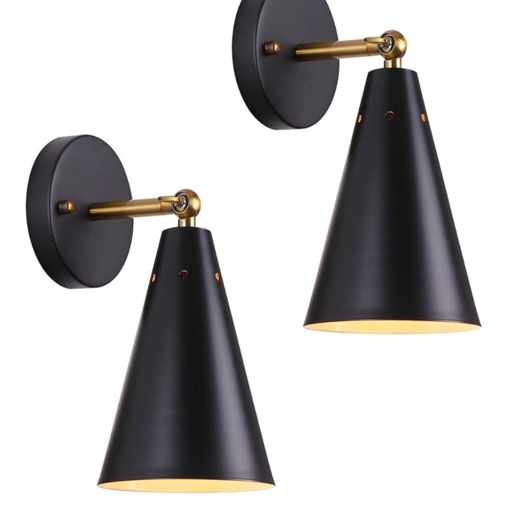 Black Wall Sconce Set